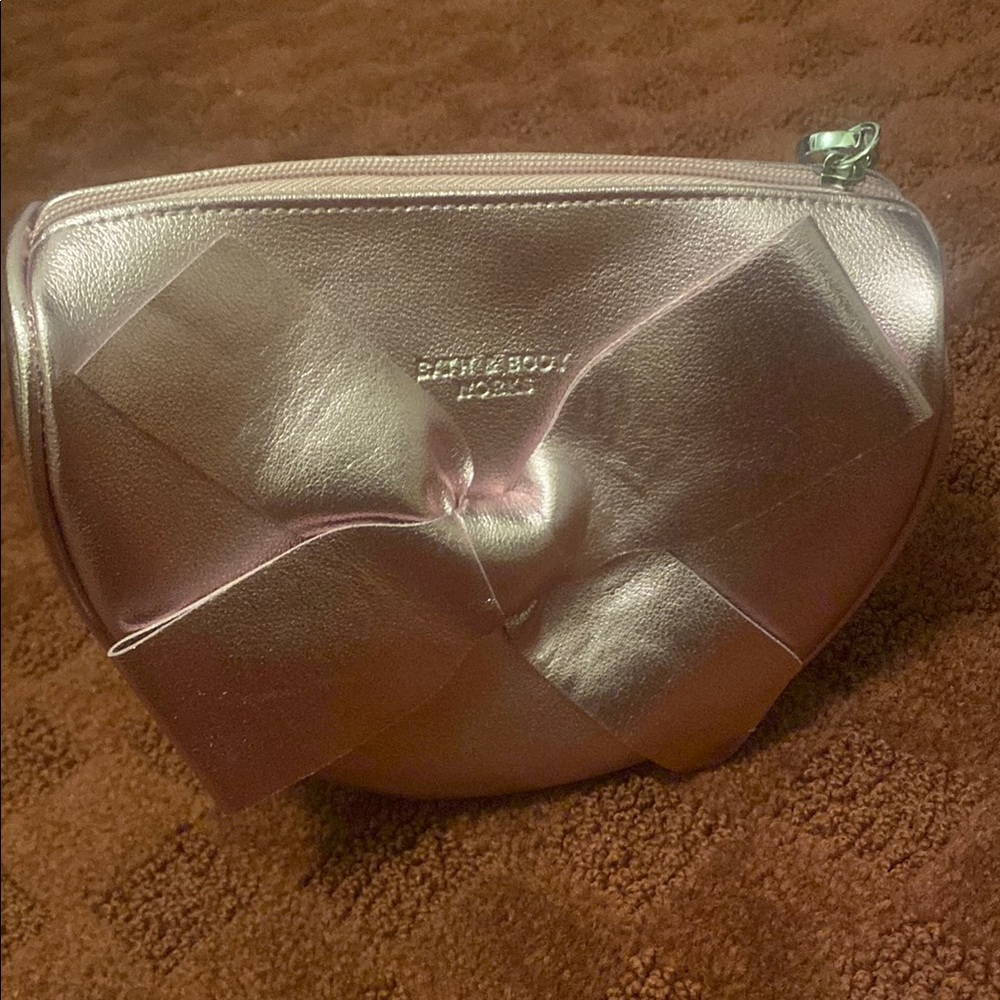 Bath & Body Works Pink Cosmetic Bag Quilted Design